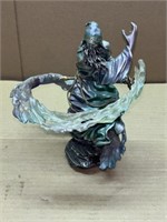 WIZARD FIGURINE 6" METAL COMPOSITE