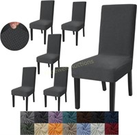 JIVINER Stretch Chair Covers  Dark Gray  6PK