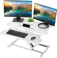 37 White Stand Up Desk Riser - Adjustable