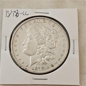 1878 CC Morgan Silver Dollar AU+