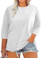 Women's Plus Size 3/4 Sleeve T-Shirts