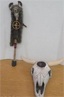 Western Decor Bull Horn (ceramic) & Medicine Man