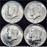 1964 Kennedy Silver Half Dollar Coins Uncirculated