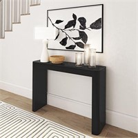 Modern Rounded Console Table, Black