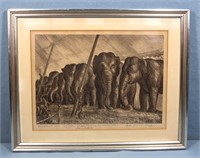 CURRY, John Steuart "Elephants" Lithograph