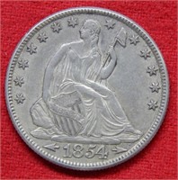 1854 O Seated Liberty Silver Half Dollar - Arrows