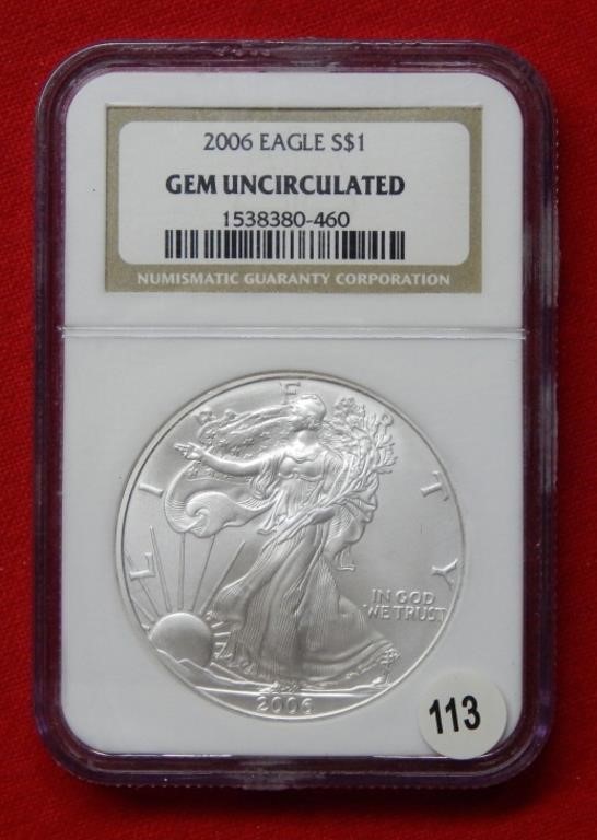 2006 American Eagle NGC Gem UNC 1 Ounce Silver