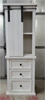 White 3-Drawer Cabinet w/ Sliding Door