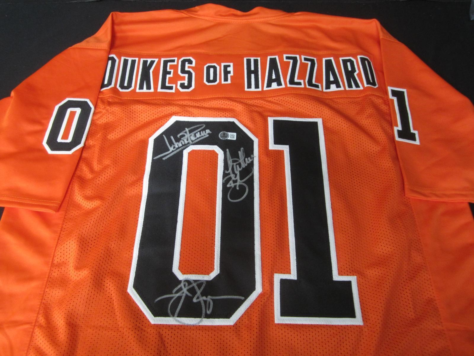 DUKES OF HAZZARD SIGNED GENERAL LEE JERSEY BAS