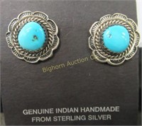 Native American Earrings Turquoise Sterling