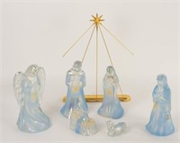 Fenton Art Glass Christmas Star Nativity Set