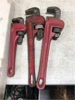 3 PIPE WRENCHES