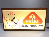 Vintage Palm Dairy LIght Clock