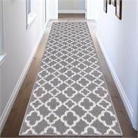 U'Artlines Runner Rug 2x8ft Grey Trellis