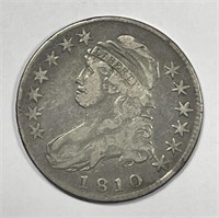 1810 Capped Bust Silver Half Solid Fine F