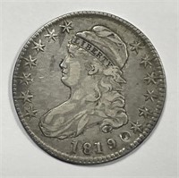1819 Capped Bust Silver Half Fine F details