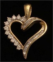 10K yellow gold and diamond pendant