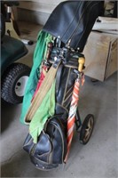 Golf Bag & Clubs & Walking Cart - from Scottland