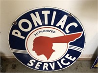 Pontiac Service Double-Sided Porcelain Sign