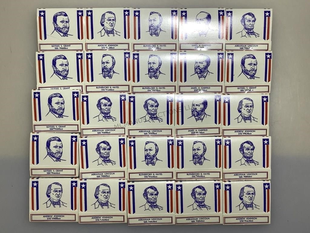 Presidential matchbook collection.