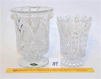 (2) Crystal Candle Holders - Made to Hold Tapered