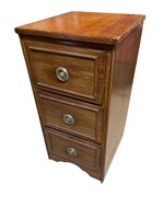 Three drawer bedside nightstand chest of drawers