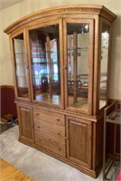 Arcese Brothers Solid Oak Lighted China Cabinet