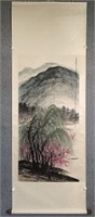 Chinese Ink Color Scroll Landscape Painting,Signed