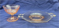 2 Vintage Pink Depression Glass Bowls