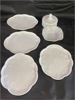 VTG Milk Glass Covered Dish, Bowl & More