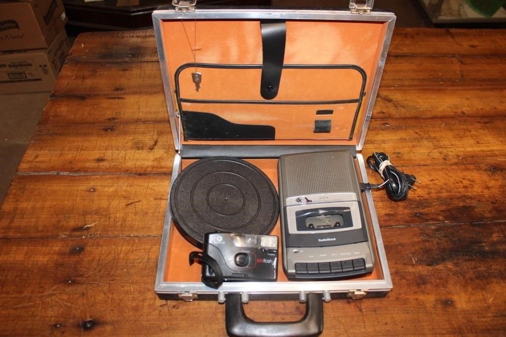 Vintage Briefcase W/Keys Radioshack Cassette