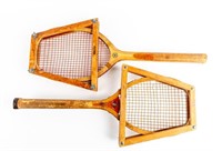 Lot of Two 1920s 1930s Tennis Rackets / Braces