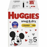 152 PIECES HUGGIES SNUG AND DRY DIAPERS SIZE
