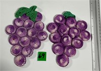 Vtg Crochet Grapes w/ Bottle Caps