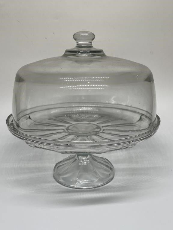 Pressed Glass Domed Cake Stand