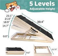 Dog Ramps, Adjustable Wooden Pet Stairs for Bed