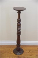 Solid Wood Turned & Carved Column Plant Stand