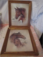 LOT 150 2 SIGNED HORSE PICTURES