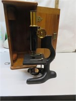 Antique Bausch & Lomb Microscope with Case & Keys
