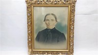 Hand Colored Photograph in Large Ornate Frame