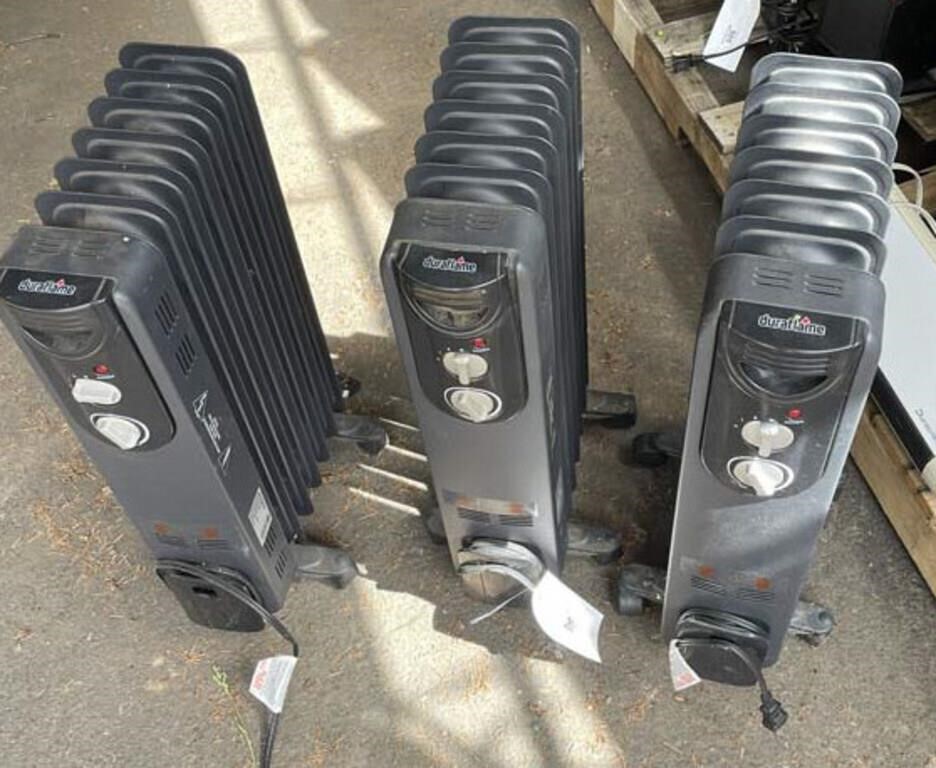 (3) DuraFlame Rolling 1500w Heaters