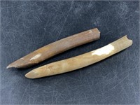 Mismatched set of ancient mammal tusks 4" - 4.5" l