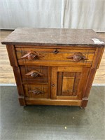Antique Victorian Marble Top Wash Stand Commode