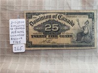 2-1-1900 Dominion of Canada 25 cent note F