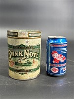 RARE VINTAGE ROUND BANK NOTE CIGAR TIN