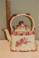 Cracker Barrerl Tea Pot Tea Leaf Pattern