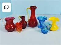 Lot of (8) Fenton Art Glass Pieces