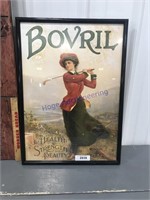 Bovril framed picture -approx 17.5"Wx24"T