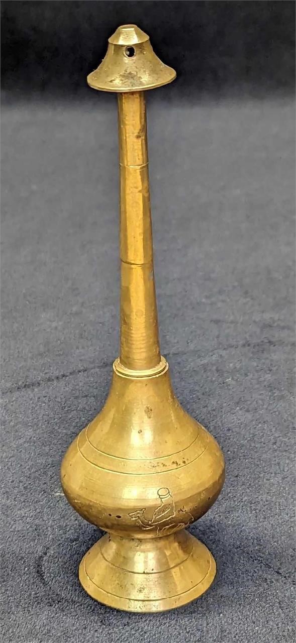 Vintage Made In India Bahrain Brass Incense Burner