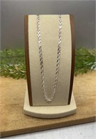 20 Inch Sterling Silver Mirror Rope Link Chain